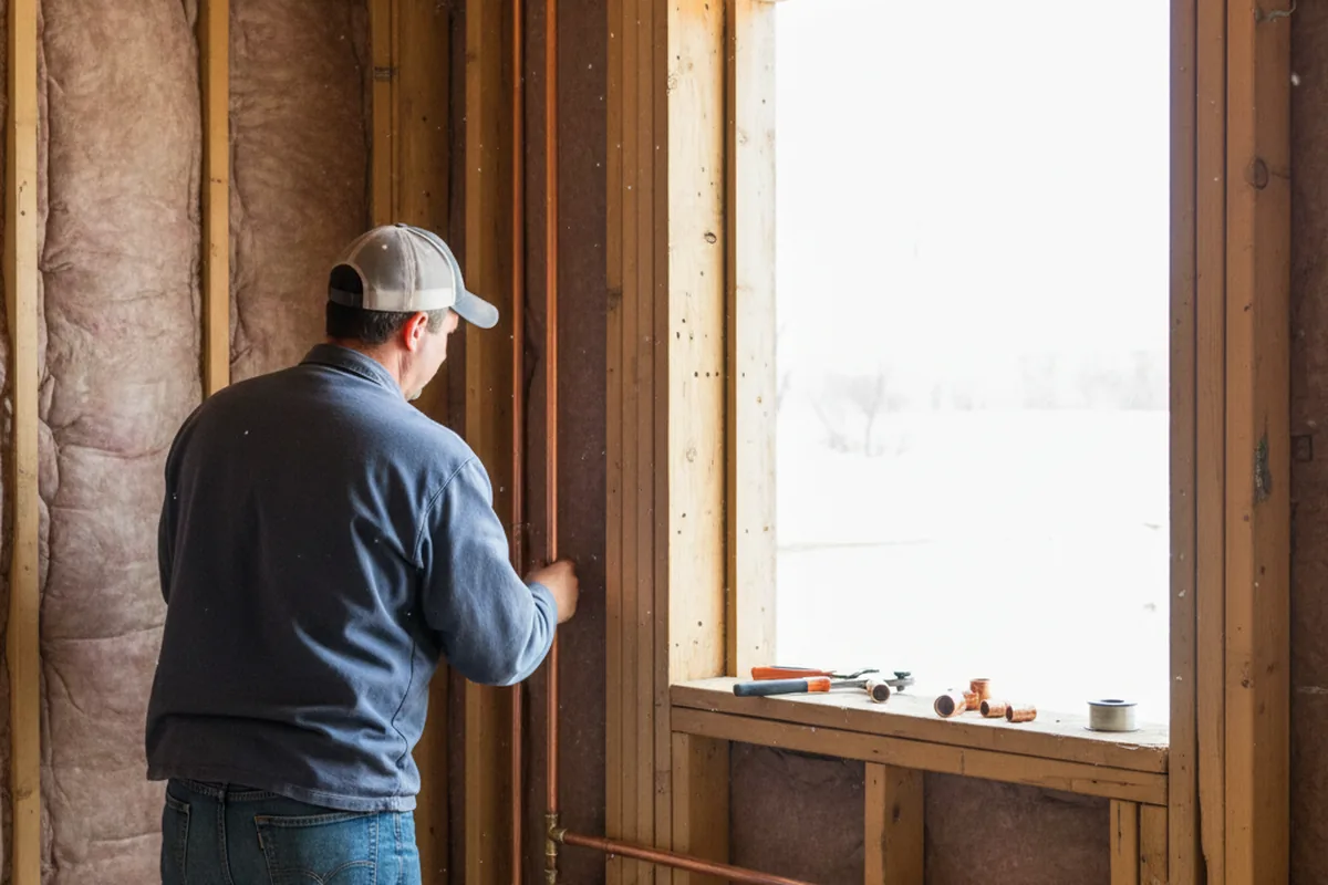 Licensed plumber running new copper supply lines in a Sandy home