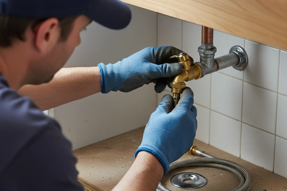 Shutoff valve and fitting work during Emergency Plumbing in Sandy